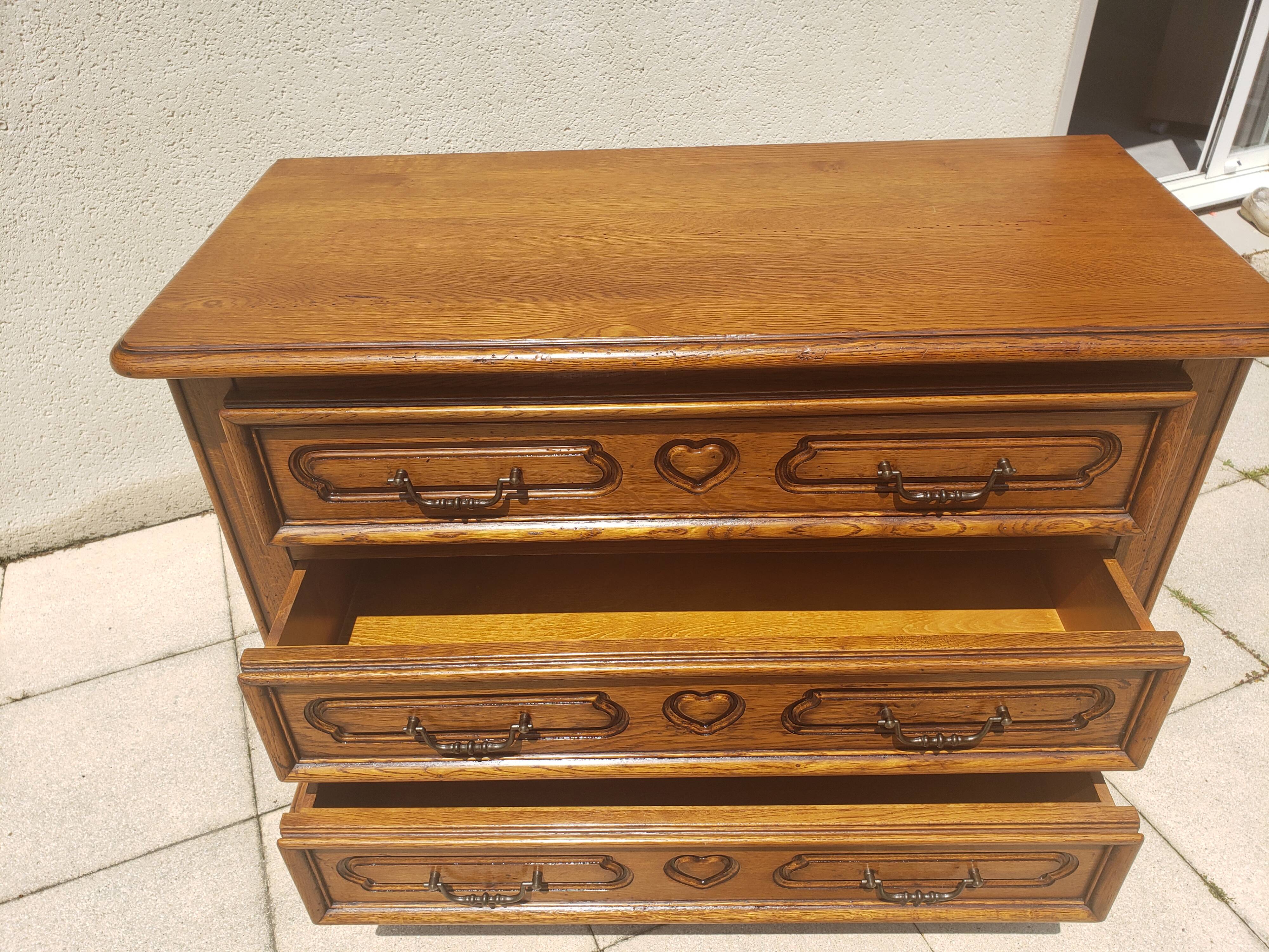 3-drawer chest of drawers in solid wood