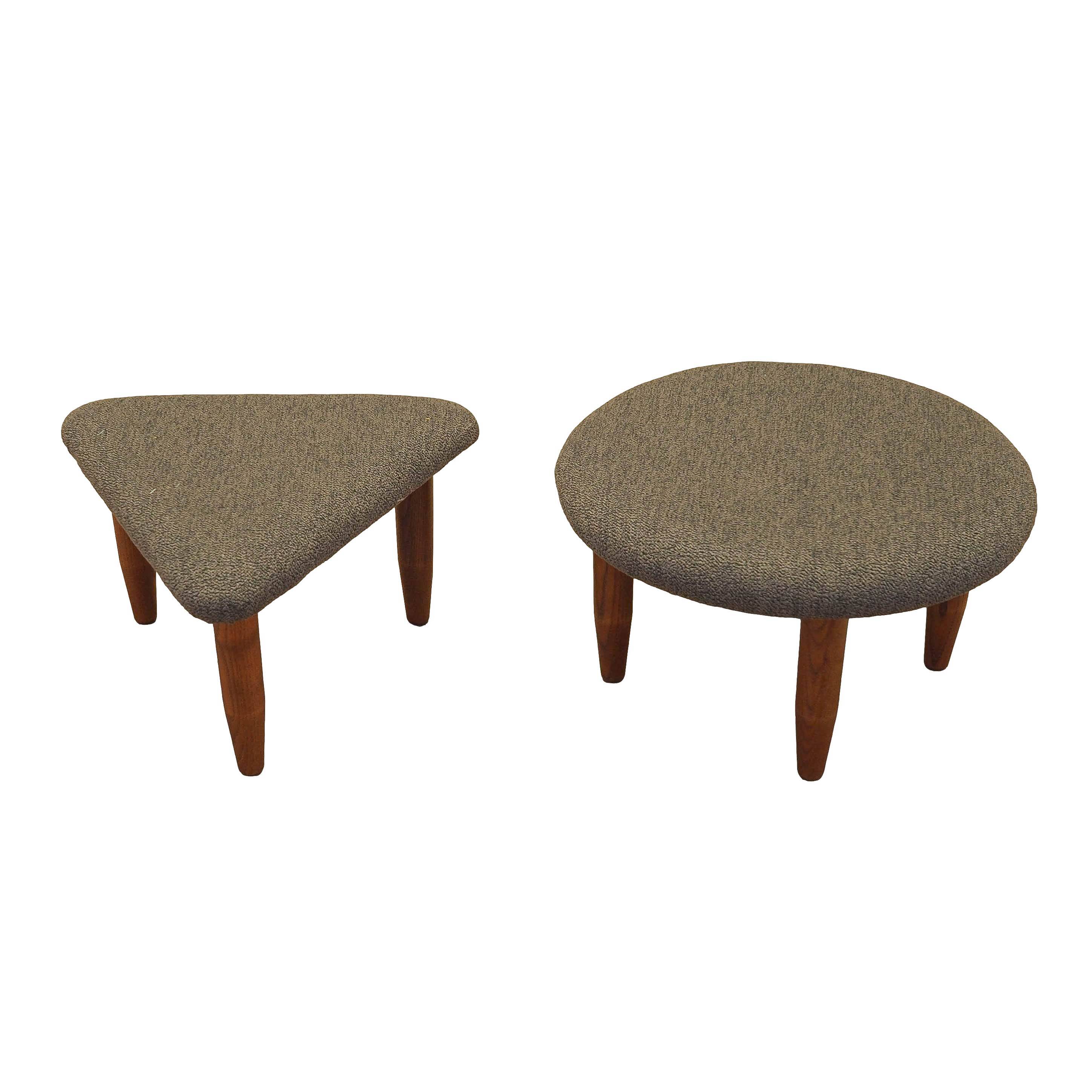 Set of two brown footstools, Danish design, 1990s, production: Denmark