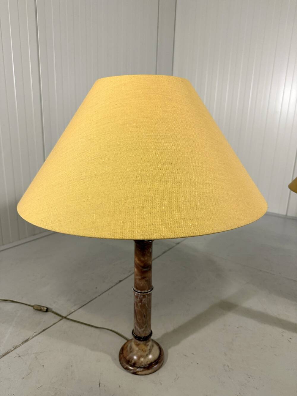 Set of 2 large marble table lamps 1970's