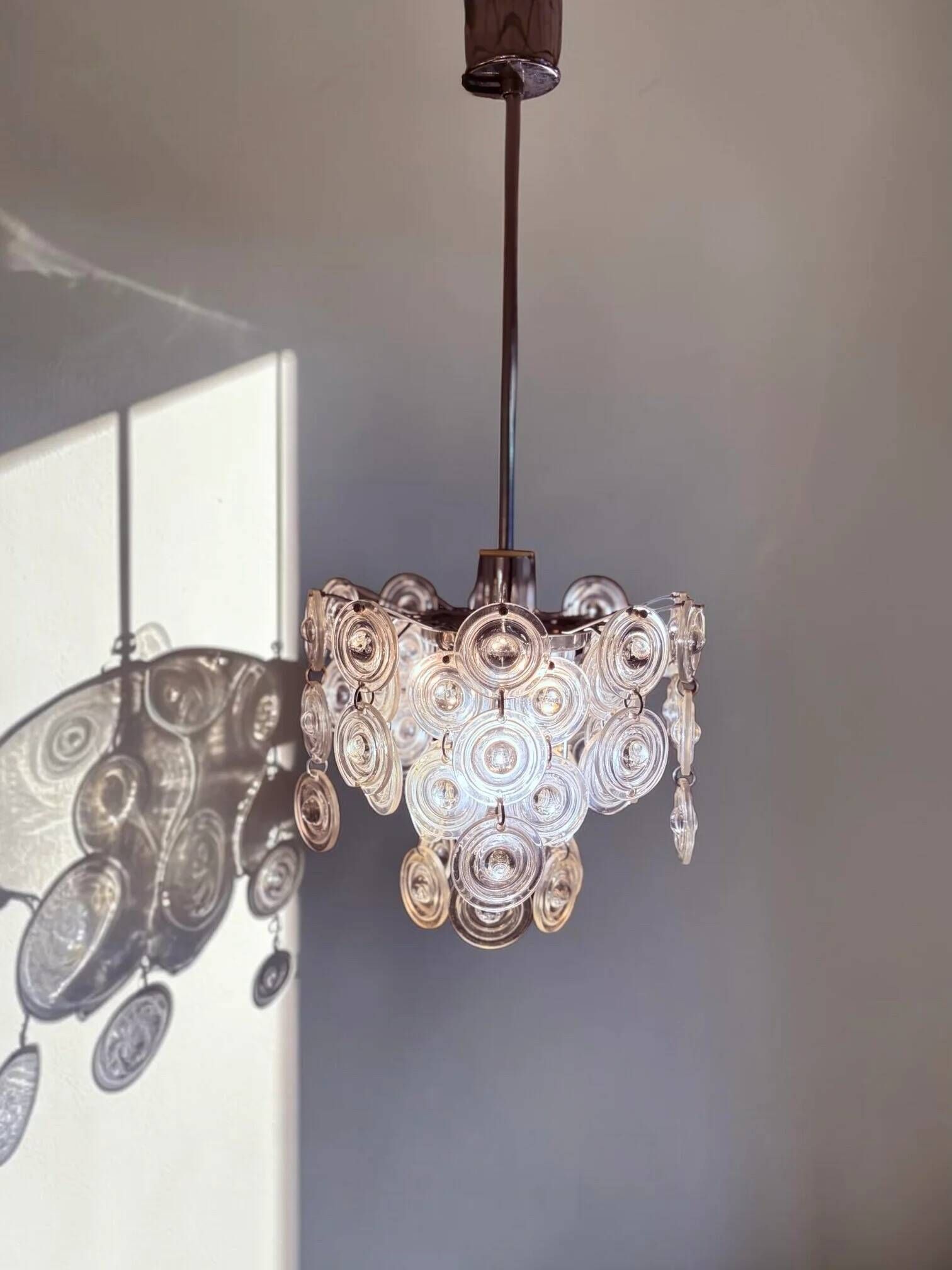 Sciolari chandelier with Murano glass lenses, 1960s/1970s