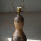 Terracotta table lamp, Art Nouveau, L. Hjorth, Bornholm, Denmark, 1930s