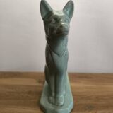 Celadon green crackled ceramic dog circa 1930