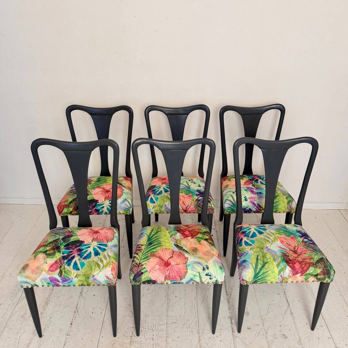 Italian vintage dining chairs by Osvaldo Borsani, 1940s, set of 6