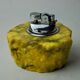 Yellow alabaster lighter by Romano Bianchi, Italy, 1970