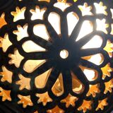 Pair of enamelled terracotta wall lights