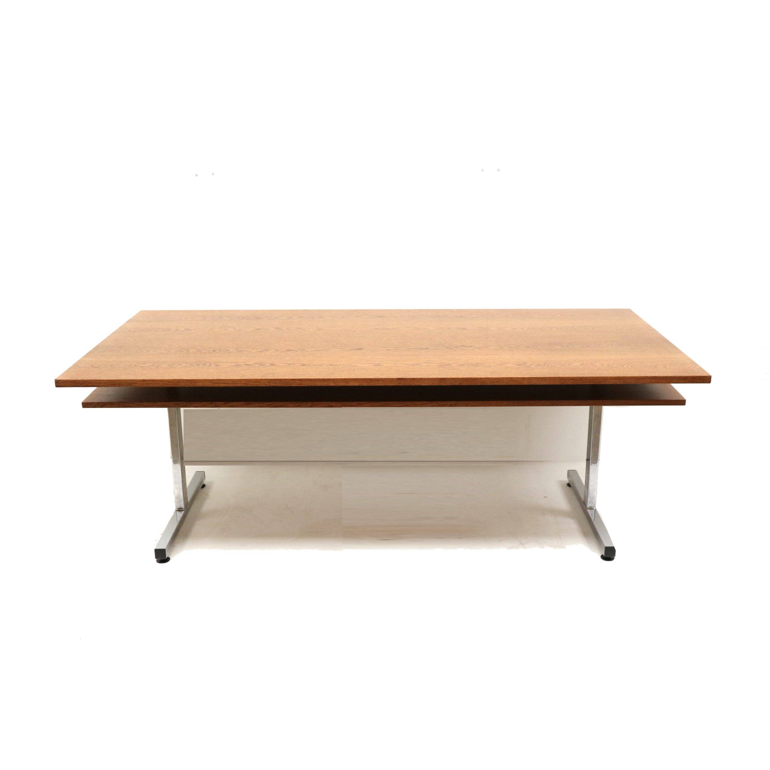 Large vintage wenge table, usable as a dining table, conference table or desk, dating from the 1970s
