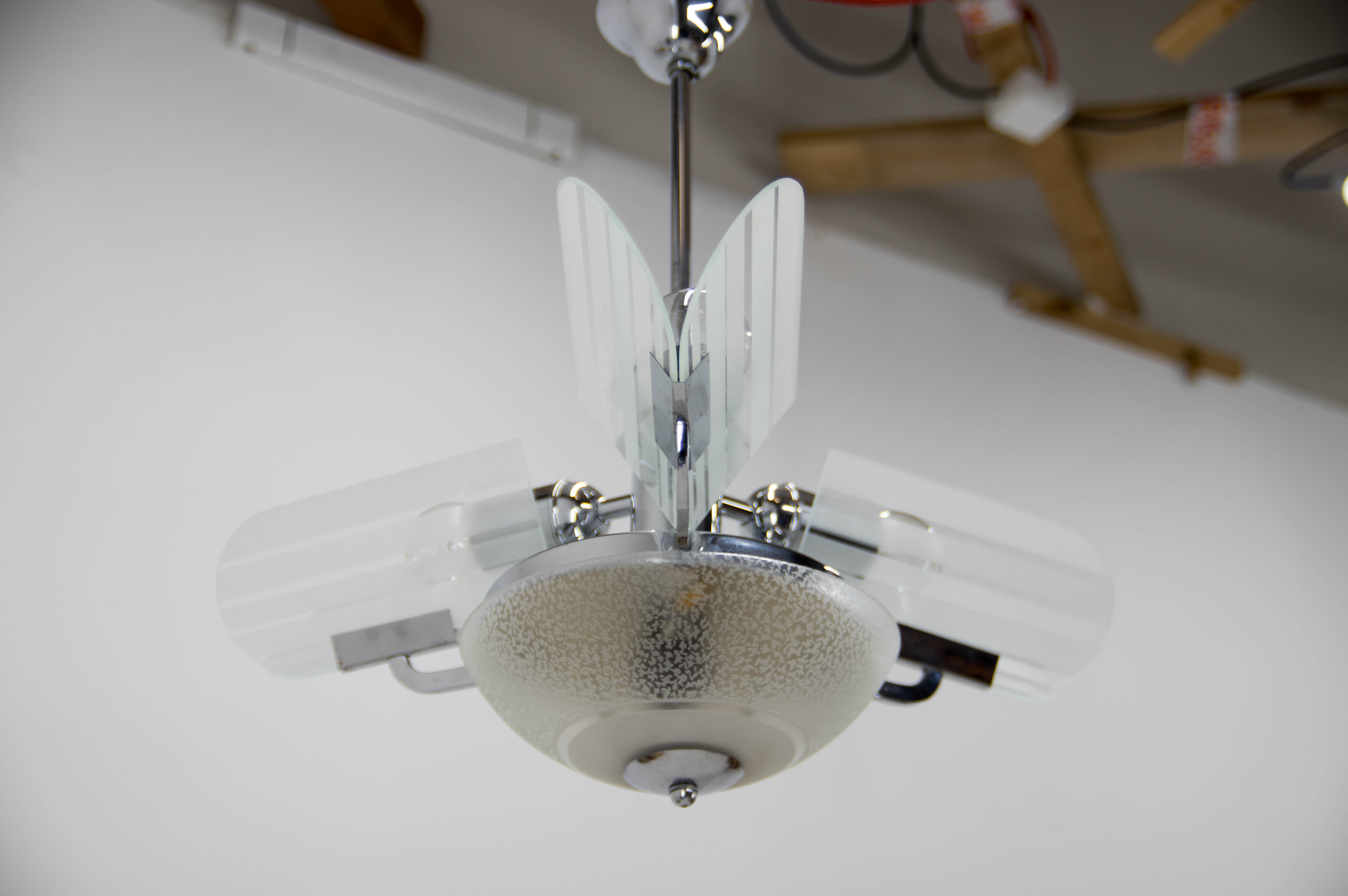 Art Deco Chandelier, Czechoslovakia, 1930s