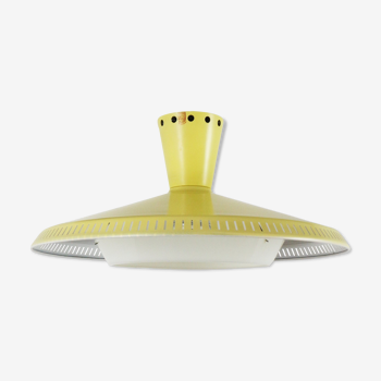 Yellow NB93 ceiling light by Louis Kalff for Philips, 1950s