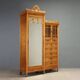 Antique Art Nouveau wardrobe in ash and maple, Italy, 20th century