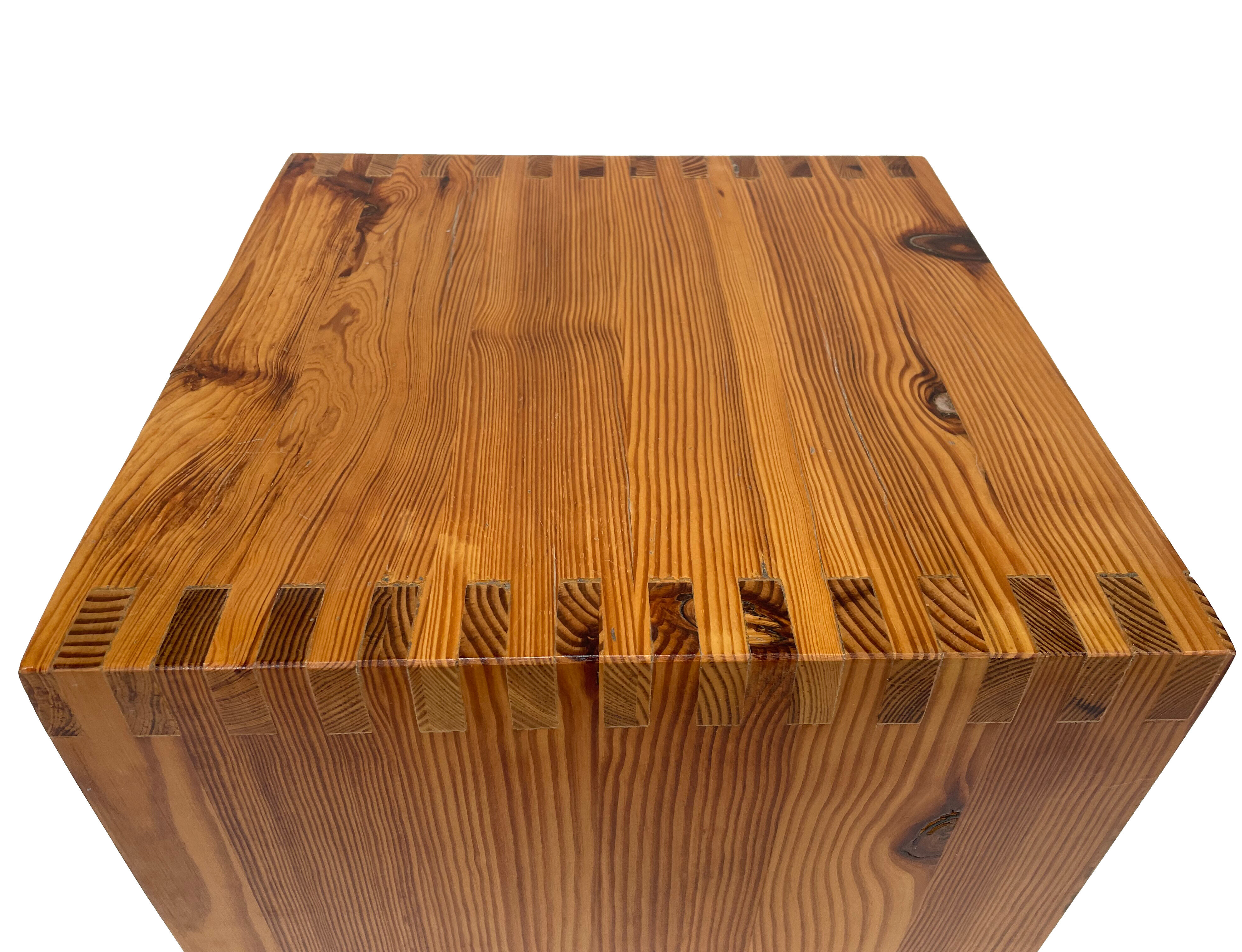 Vintage side table Ate van Apeldoorn, Pine wood 1970s