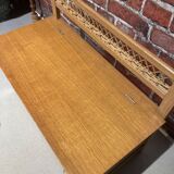 Wood and rattan chest bench