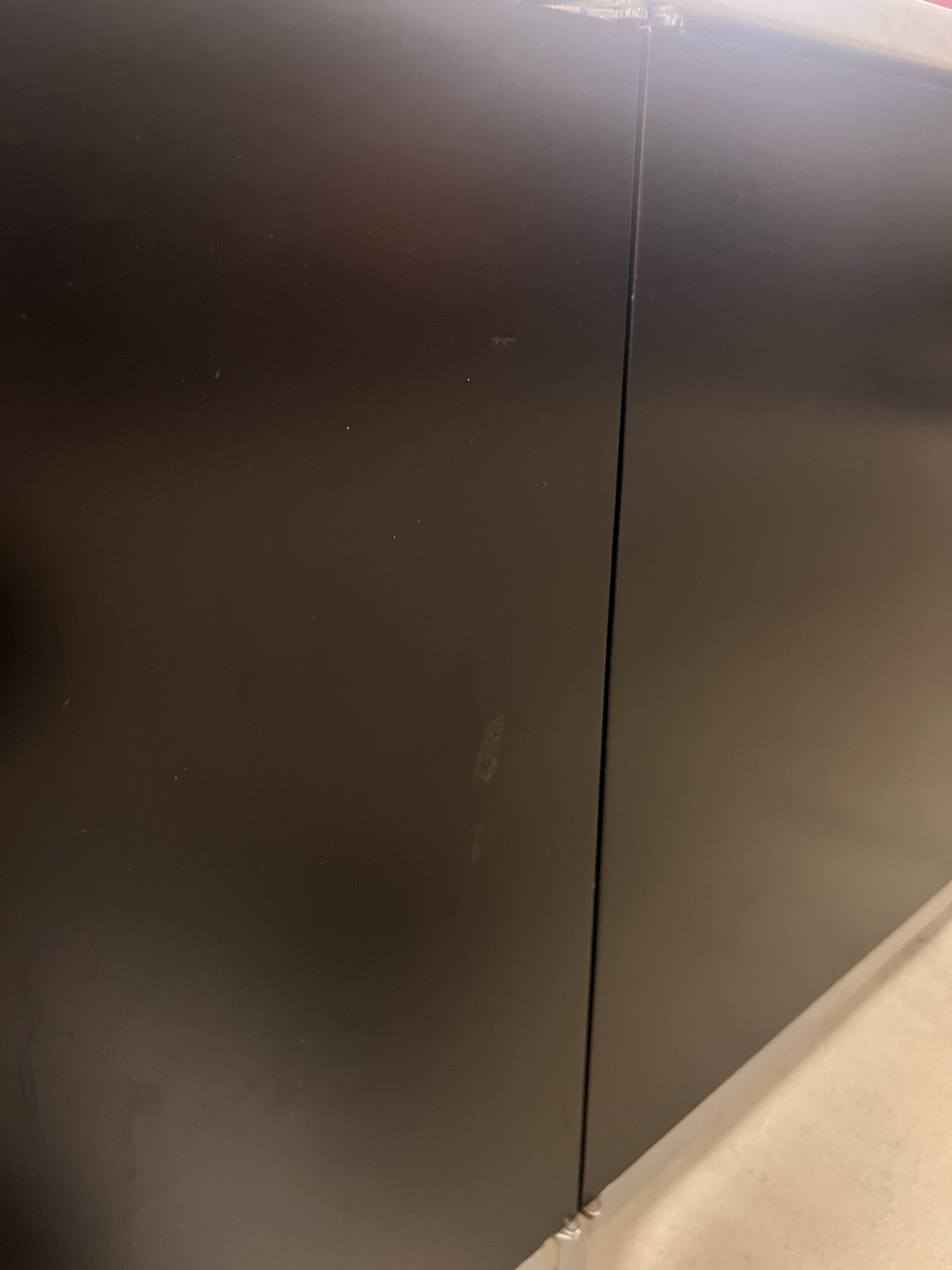 Black Executive Florence Knoll sideboard with metal handles, 1970s