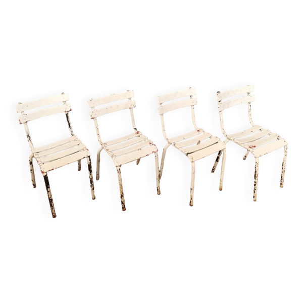 Lot de 4 chaises bistrot Tolix vintage