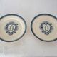 2 plates on foot Terre de fer Vermont & Blanchet circa 1900