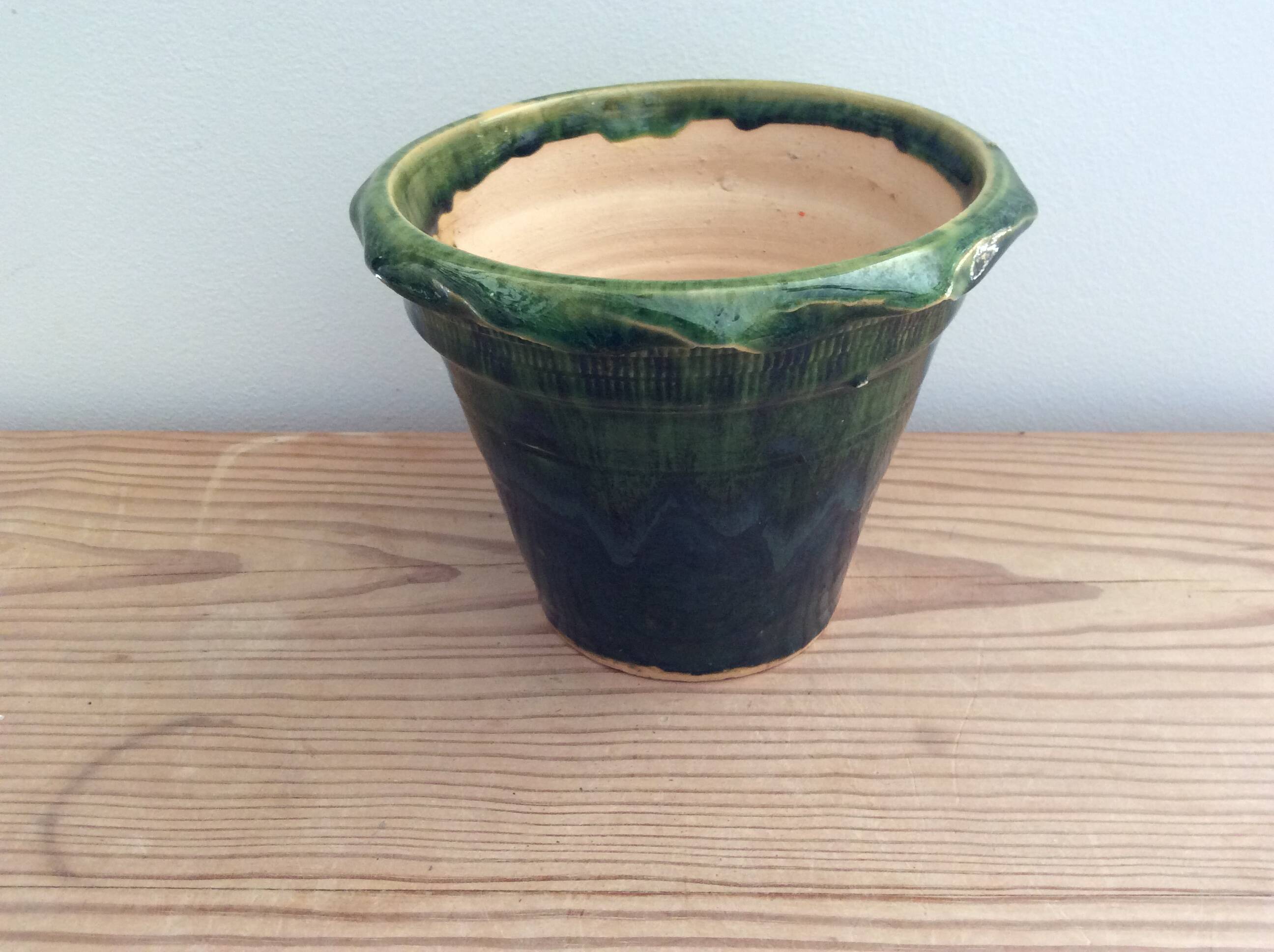 Glazed terracotta flowerpot