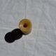 Small vintage candle holder in yellow onyx, H10 D5.5.