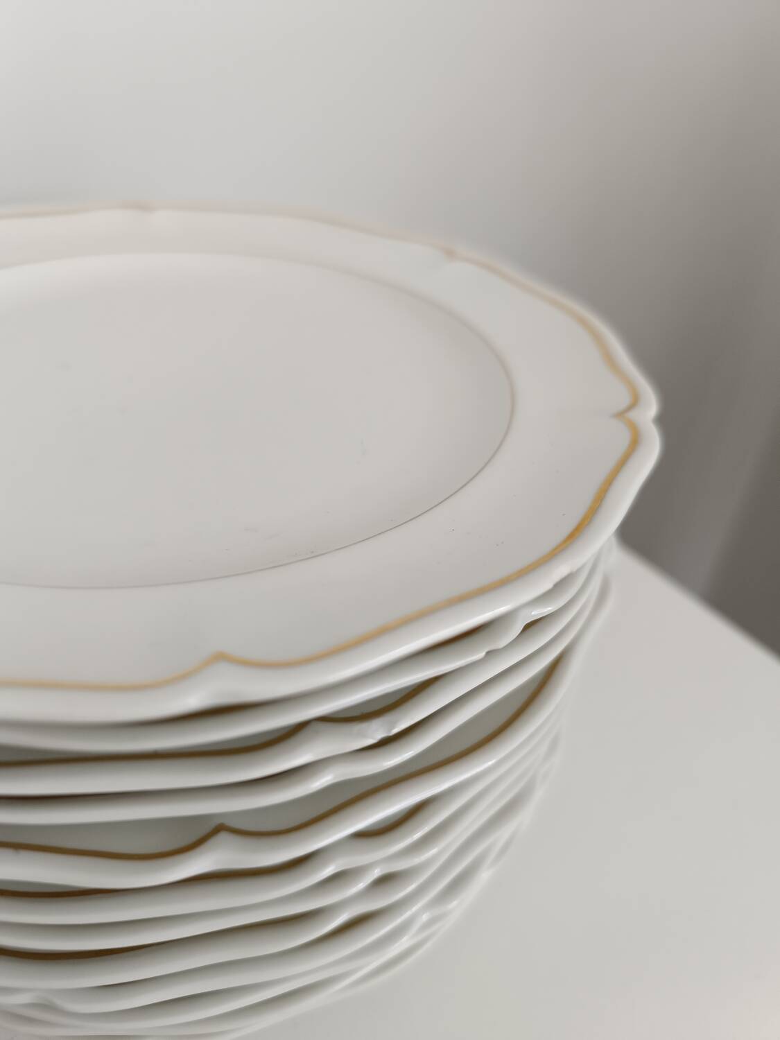 Set of Limoges porcelain flat and dessert plates
