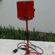 Industrial red metal projector