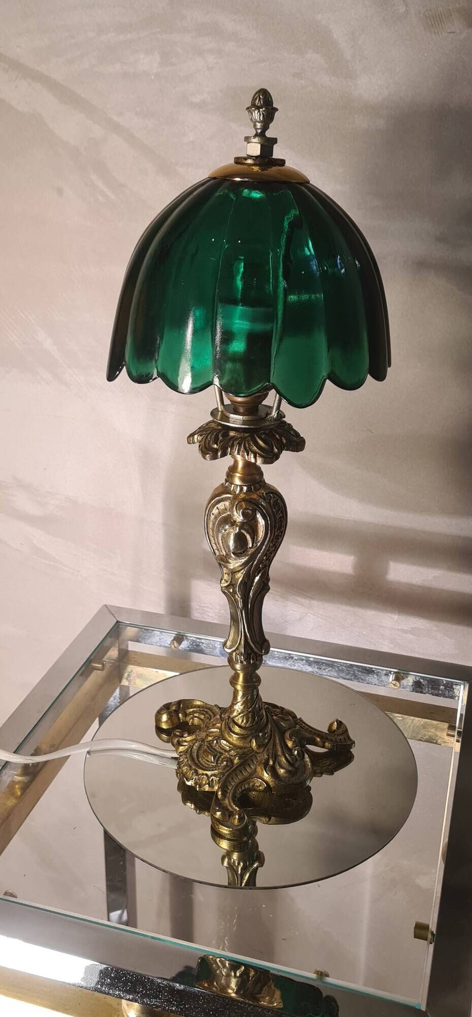 Rocaille style lamp, golden 38x15