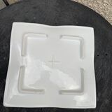 6 white glazed ceramic plates vague design and contemporary patterns