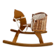 Rocking horse made of wood and wicker