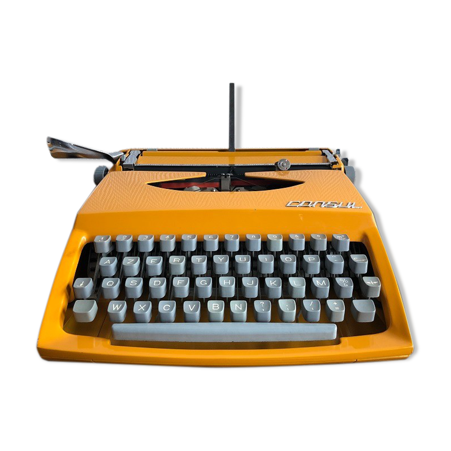 Orange consul typewriter 1970s