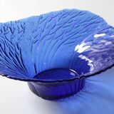 Bol en verre cobalt bleu du milieu du siècle : design finlandais 'Metsä', années 1970