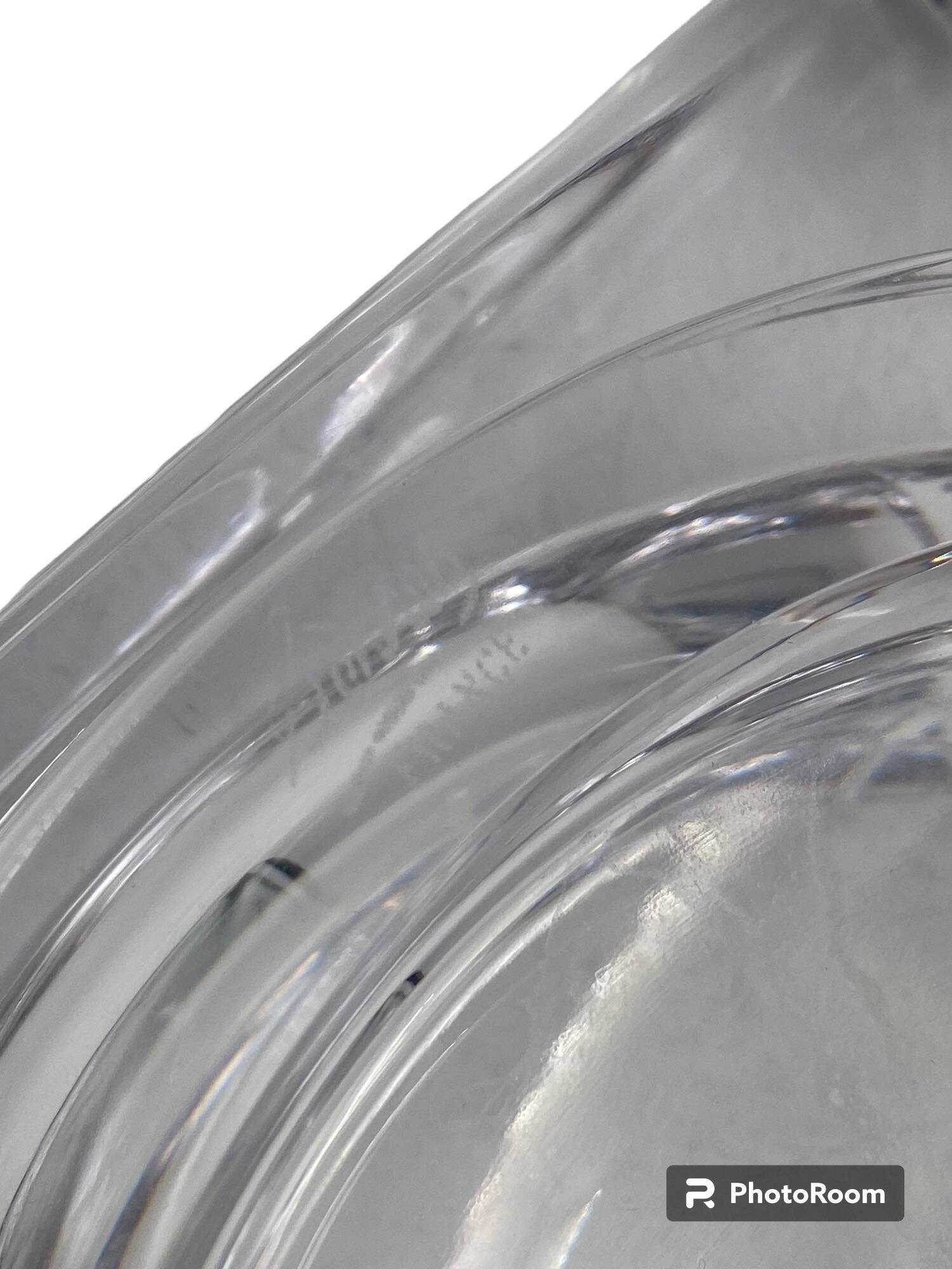 Monumental molded crystal ashtray, Sevres France 1970s