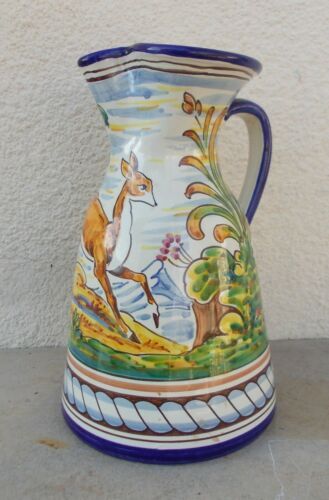 Ceramic Talavera pitcher hand-painted décor