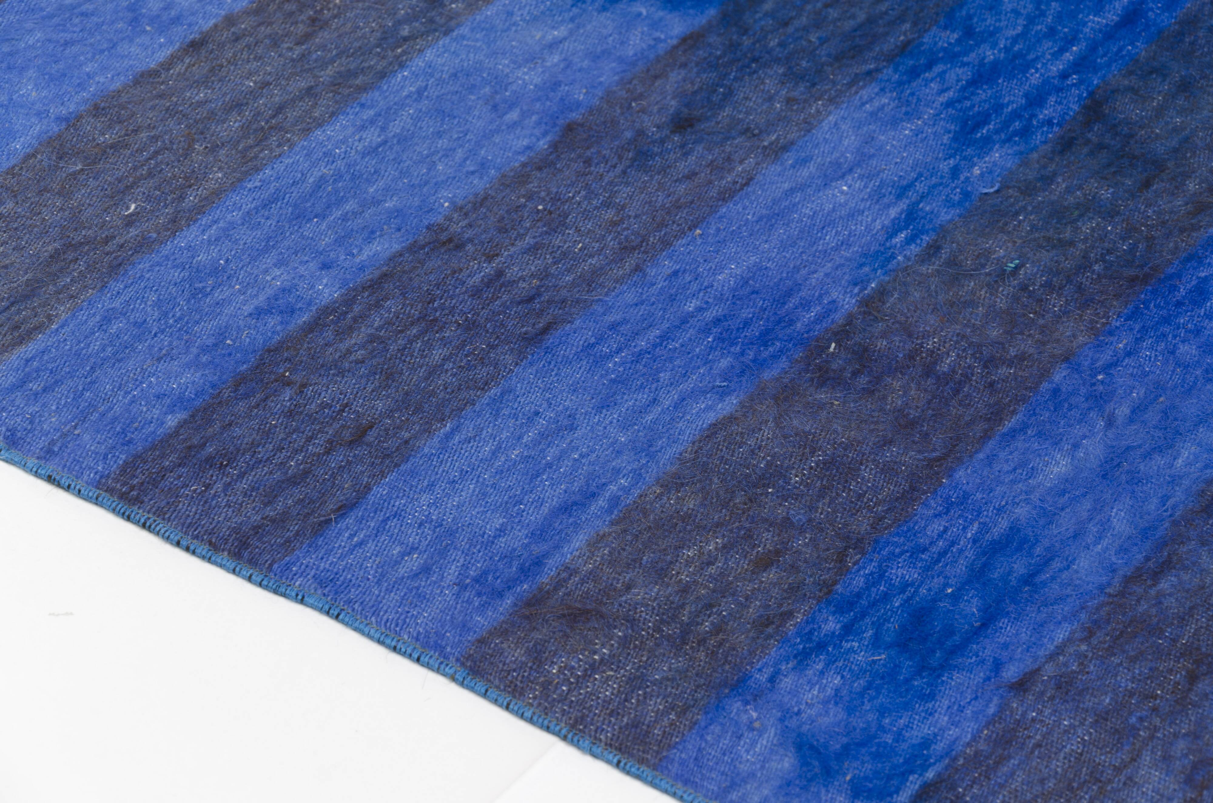 Blue Vintage Stripe Kilim Rug