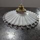 Old hanging lamp in white pleated opaline Art Deco 1930 Ø 25 cm
