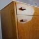 1960s František Mezulaník Mid-Century Maple Nightstands with Black and White Glass