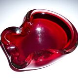 Ruby and transparent red Murano ashtray