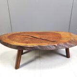 Brutalist tripod tree root coffee table, 1970s