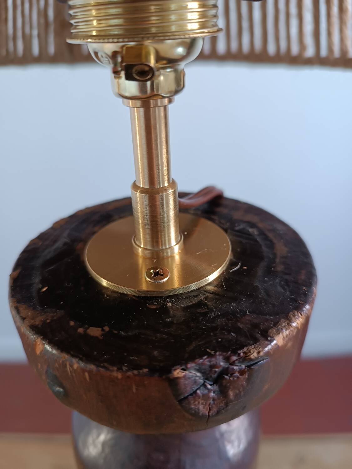 Turned wood lamp 1950