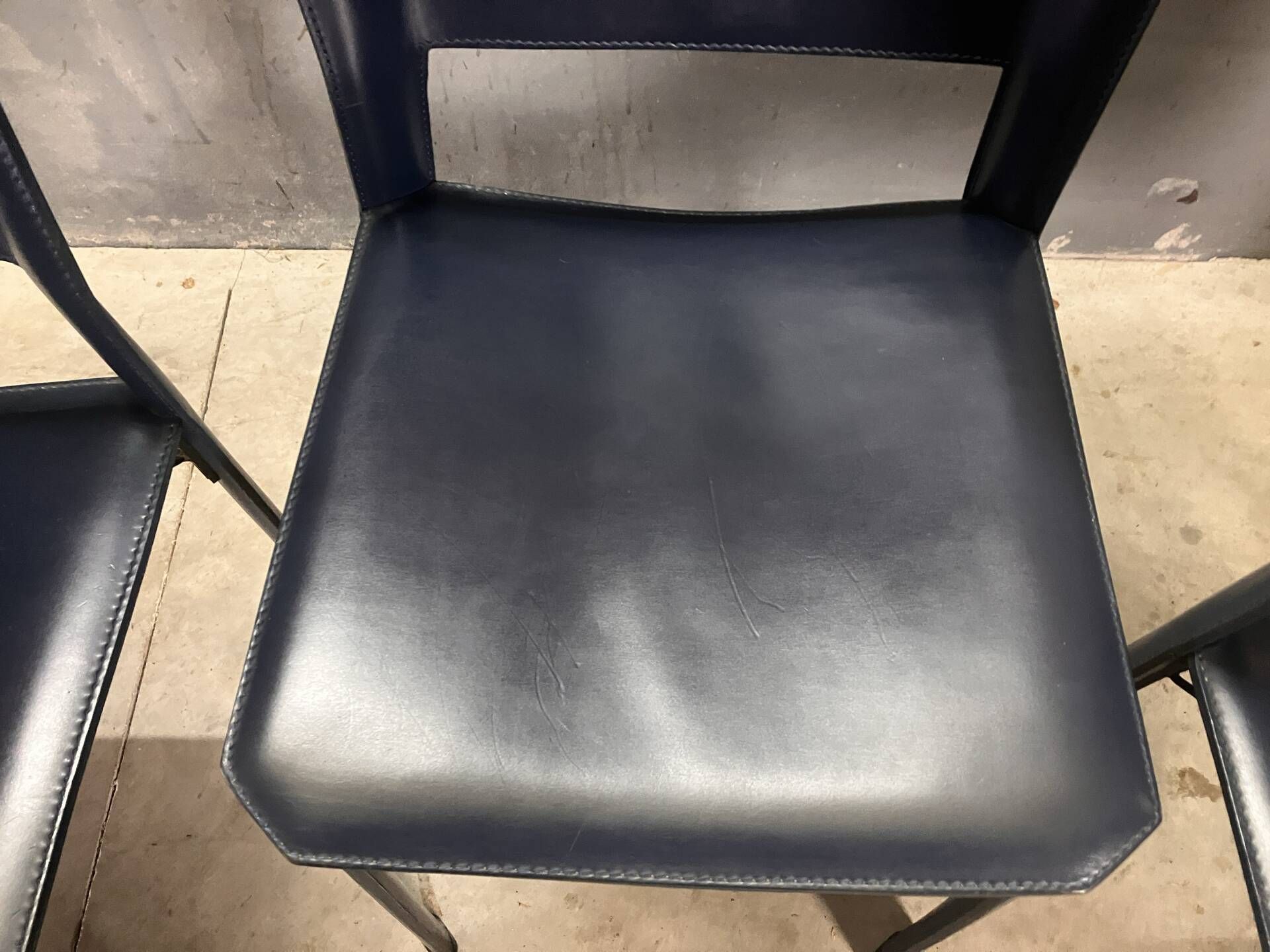 Fasem S91 chairs leather Giancarlo Vegni