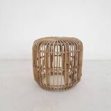 Tabouret rond en rotin