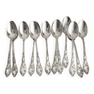 12 small silver-plated metal coffee spoons "Cacao" Boulenger