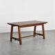 Mahogany dining table and benches, mountain work, France circa 1960