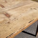 Old rustic farm table made in 1900s in oak - 1m22