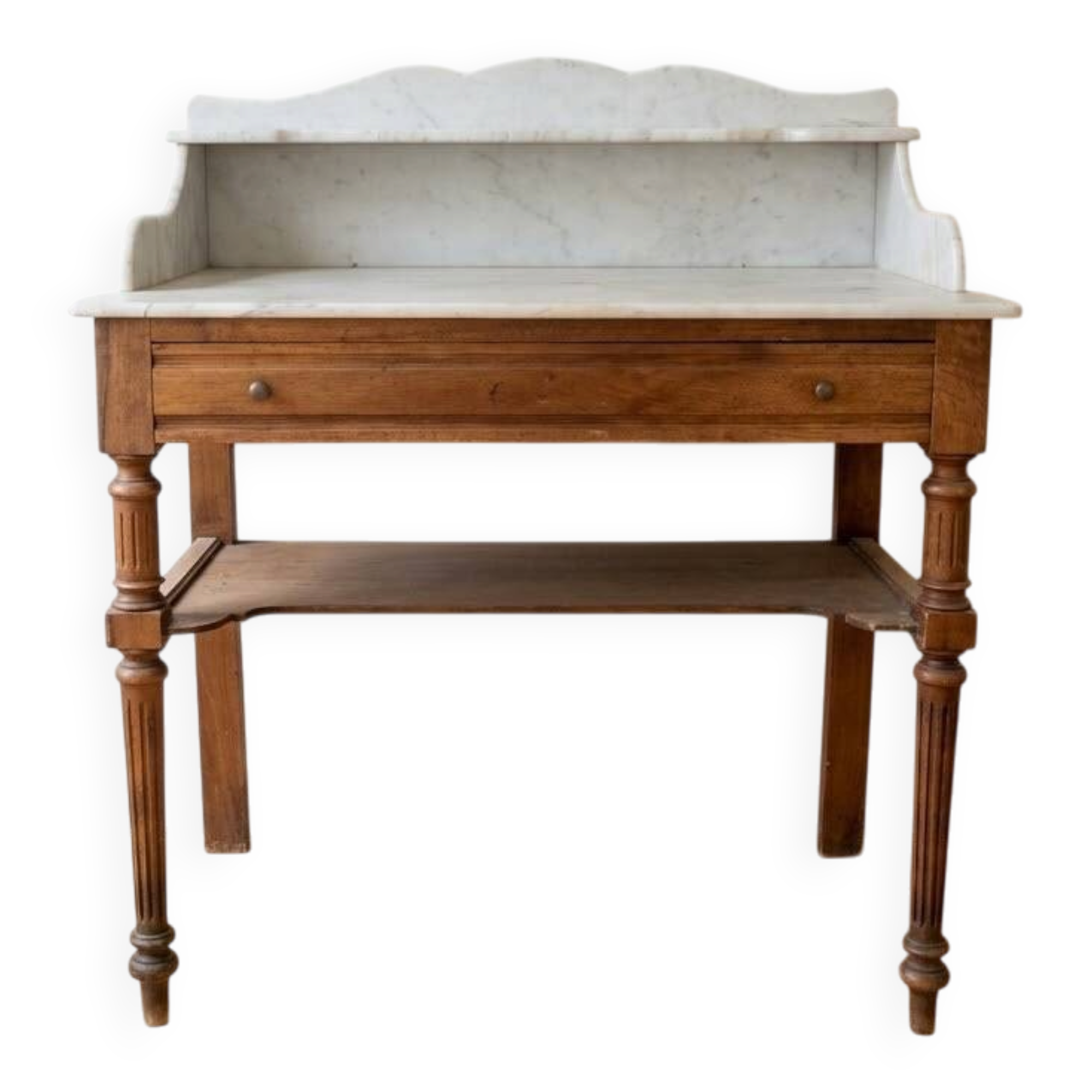 Retro wooden and marble dressing table