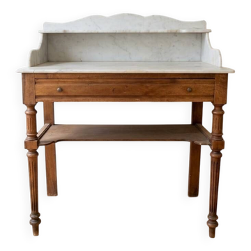 Retro wooden and marble dressing table