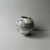 Stoneware vase with Japanese decor by Philippe Dubuc