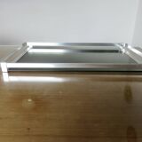 Very large tray, MB Italy for Roche Bobois, aluminum and smoked glass, 70