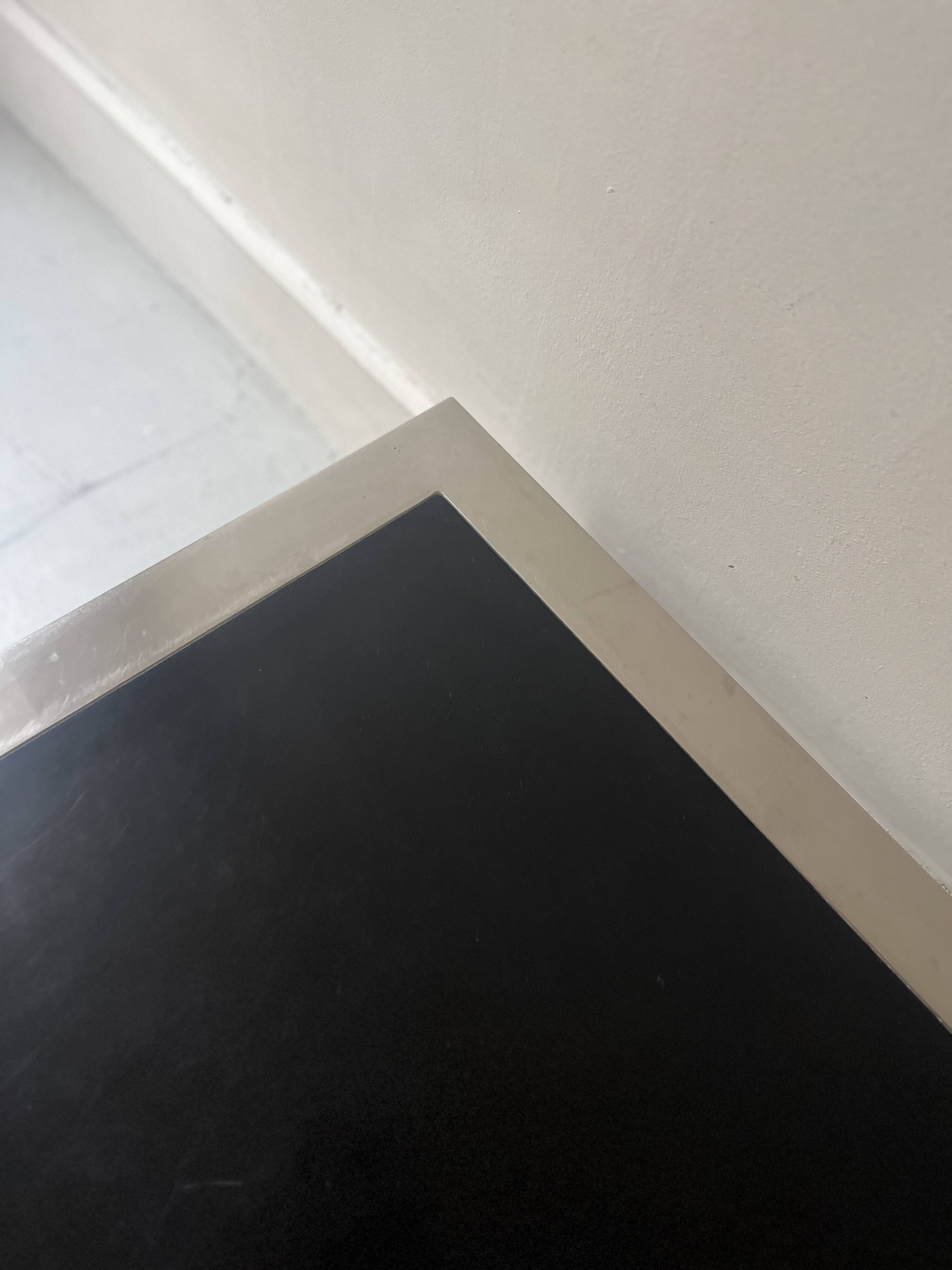 Black & brushed chrome coffee table in the style of Willy Rizzo, design 1970