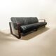 Vintage black leather sofa / Martin Stoll sofa