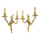 Large pair of stamped wall sconces in Louis XV style - gilded bronze