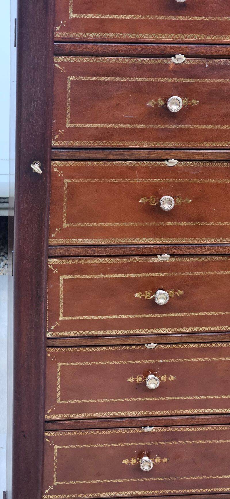 Notary Filing Cabinet with 20 Drawers Opening with Flaps