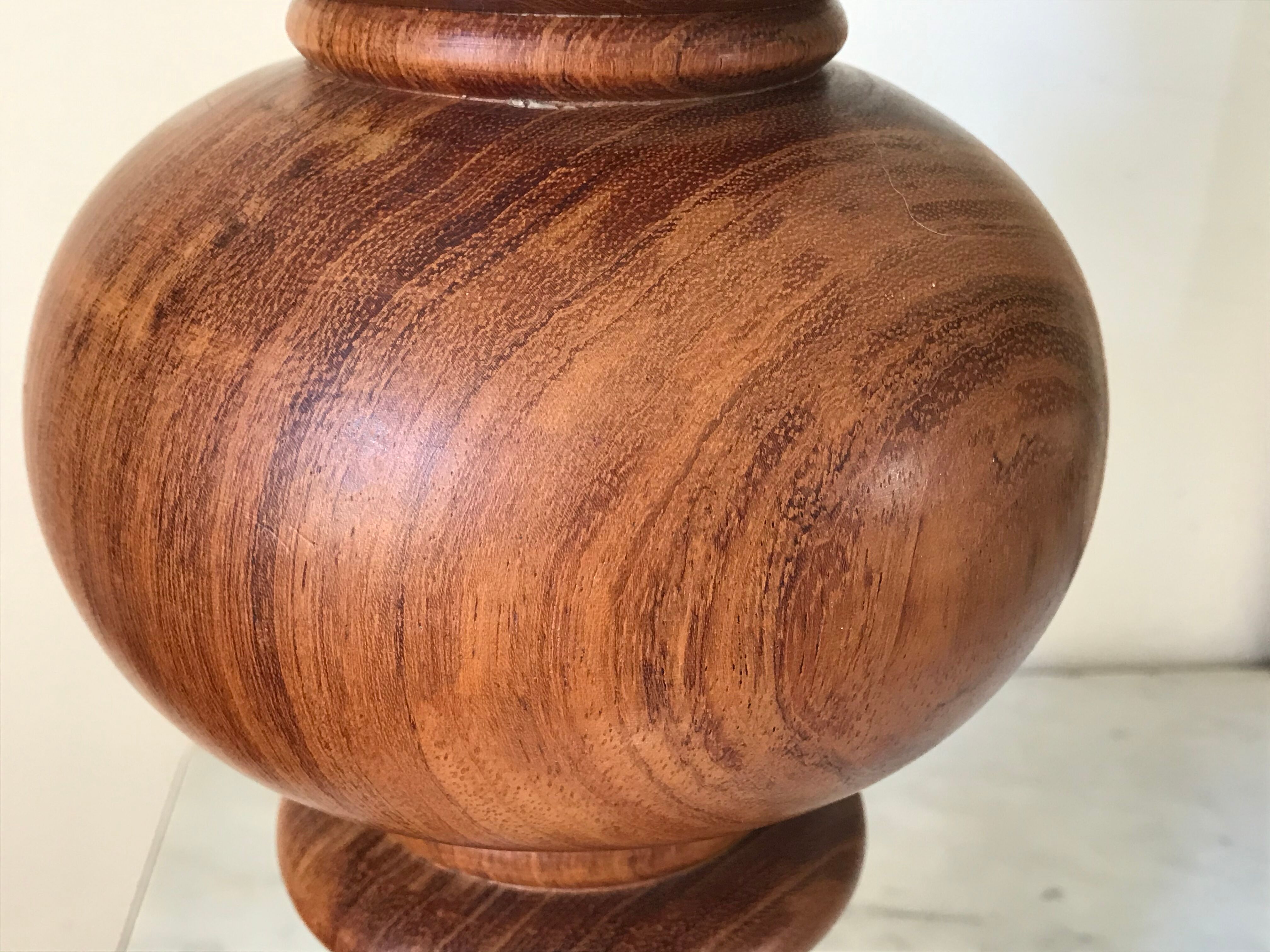 Turned wooden lamp 56cm