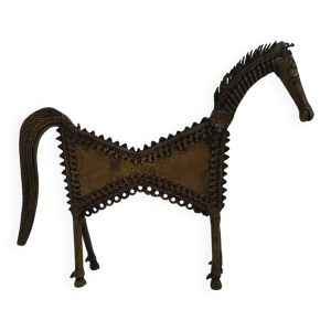 Cheval en bronze . Art Africain